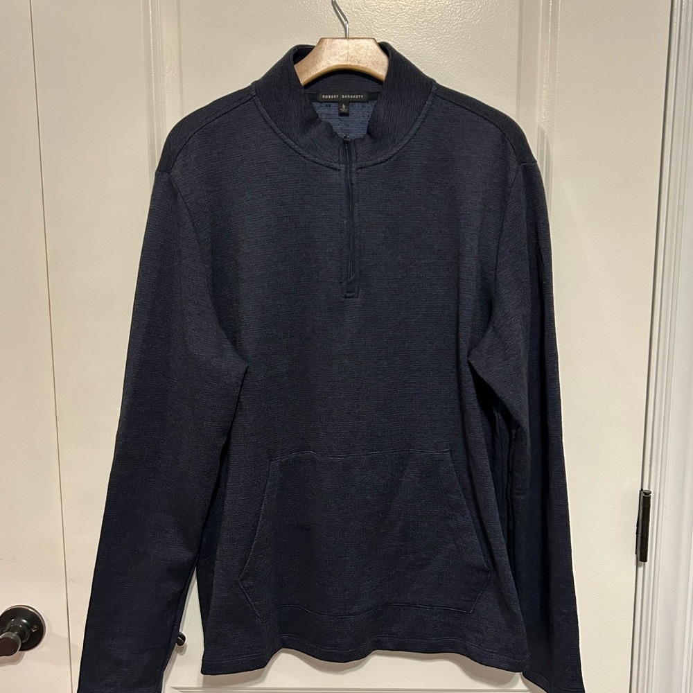 Robert Barakett Men's Dark Blue Zip-Up Sweater